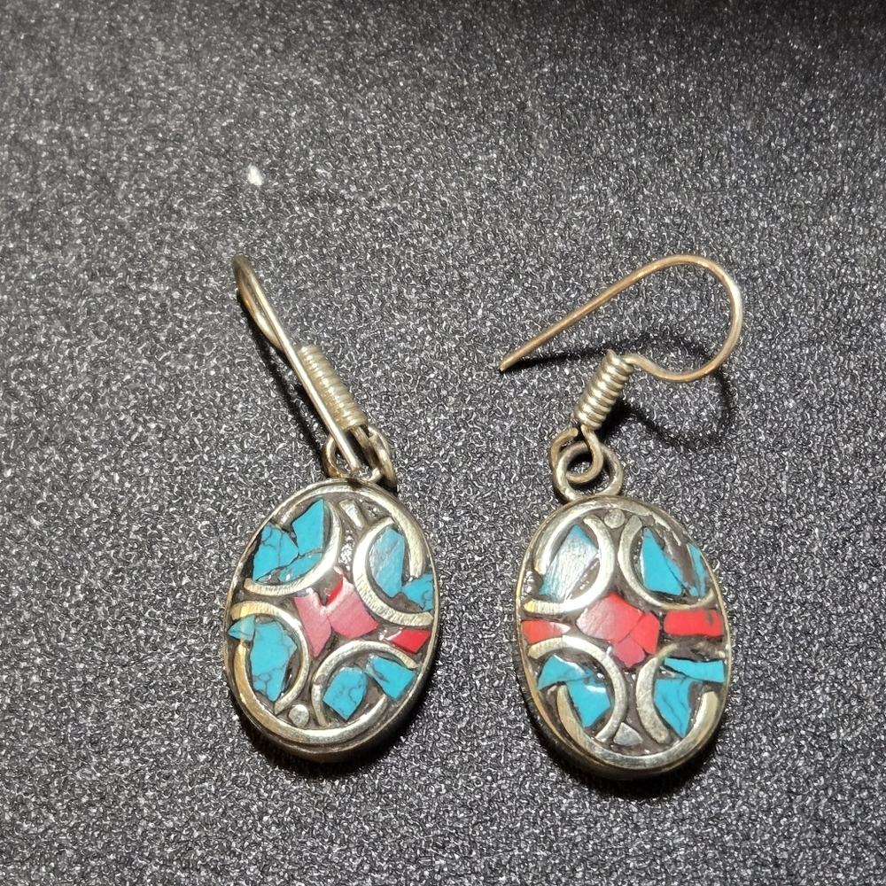Beautiful Tibetan Silver Earrings